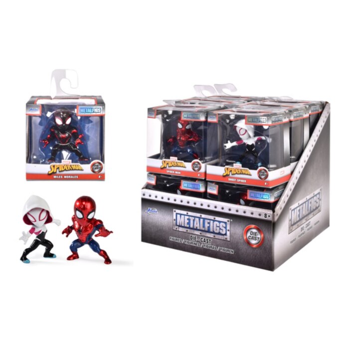 Marvel Spider-Man 6,3 Cm Die-Cast Figure – Confezione Da 4 Personaggi: Classic, Miles Morales, Venom, Spider-Man 2099