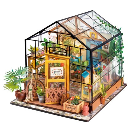 Rolife Miniature House Miniature House DIY The Magic Study Decoration Desk Bookcase Dollhouses Miniature Tiny House Kit Gift DG166