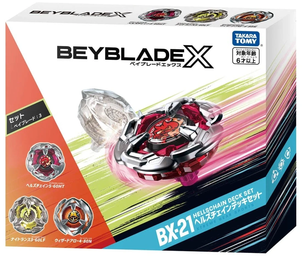 s-l1600 (15) Takara Tomy Beyblade X Booster BX-21 Hells Chain Deck Set - Image 1